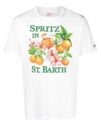 T-shirt à col rond imprimé blanc MC2 Saint Barth