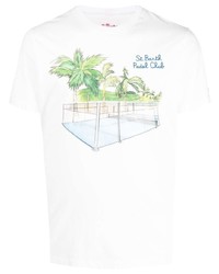 T-shirt à col rond imprimé blanc MC2 Saint Barth