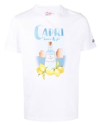 T-shirt à col rond imprimé blanc MC2 Saint Barth