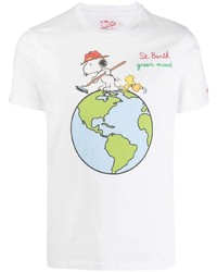 T-shirt à col rond imprimé blanc MC2 Saint Barth