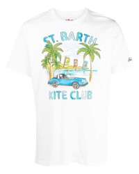 T-shirt à col rond imprimé blanc MC2 Saint Barth