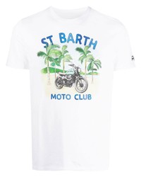 T-shirt à col rond imprimé blanc MC2 Saint Barth