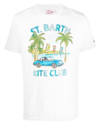 T-shirt à col rond imprimé blanc MC2 Saint Barth