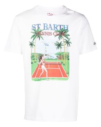 T-shirt à col rond imprimé blanc MC2 Saint Barth