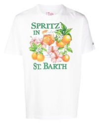 T-shirt à col rond imprimé blanc MC2 Saint Barth