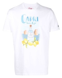 T-shirt à col rond imprimé blanc MC2 Saint Barth