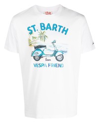 T-shirt à col rond imprimé blanc MC2 Saint Barth