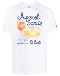 T-shirt à col rond imprimé blanc MC2 Saint Barth