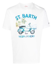 T-shirt à col rond imprimé blanc MC2 Saint Barth