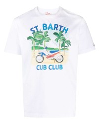 T-shirt à col rond imprimé blanc MC2 Saint Barth