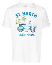 T-shirt à col rond imprimé blanc MC2 Saint Barth