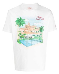 T-shirt à col rond imprimé blanc MC2 Saint Barth