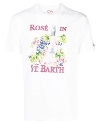T-shirt à col rond imprimé blanc MC2 Saint Barth