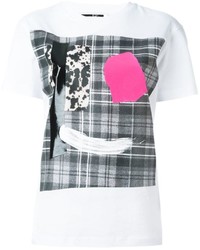 T-shirt à col rond imprimé blanc McQ by Alexander McQueen