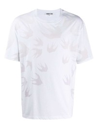T-shirt à col rond imprimé blanc McQ Swallow