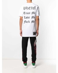 T-shirt à col rond imprimé blanc Philipp Plein