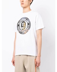 T-shirt à col rond imprimé blanc A Bathing Ape