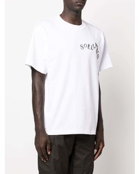 T-shirt à col rond imprimé blanc Soulland