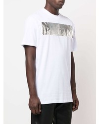 T-shirt à col rond imprimé blanc Philipp Plein