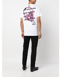 T-shirt à col rond imprimé blanc Philipp Plein