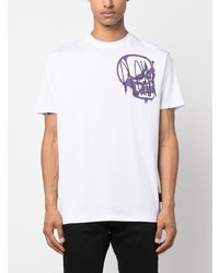 T-shirt à col rond imprimé blanc Philipp Plein