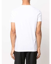 T-shirt à col rond imprimé blanc Balmain