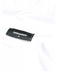 T-shirt à col rond imprimé blanc DSQUARED2