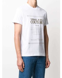 T-shirt à col rond imprimé blanc VERSACE JEANS COUTURE