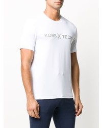 T-shirt à col rond imprimé blanc Michael Kors