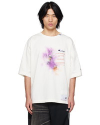 T-shirt à col rond imprimé blanc Miharayasuhiro