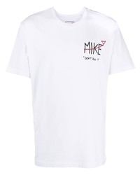 T-shirt à col rond imprimé blanc MIKE
