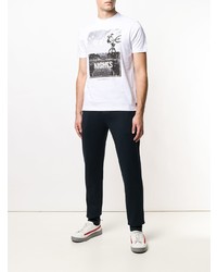 T-shirt à col rond imprimé blanc Emporio Armani