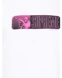 T-shirt à col rond imprimé blanc Supreme