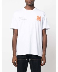 T-shirt à col rond imprimé blanc Amiri