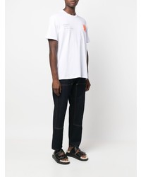 T-shirt à col rond imprimé blanc Amiri