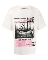 T-shirt à col rond imprimé blanc Misbhv