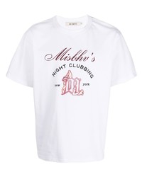 T-shirt à col rond imprimé blanc Misbhv