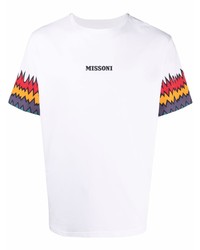 T-shirt à col rond imprimé blanc Missoni