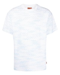 T-shirt à col rond imprimé blanc Missoni