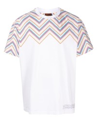 T-shirt à col rond imprimé blanc Missoni