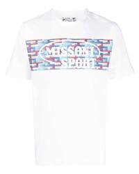 T-shirt à col rond imprimé blanc Missoni