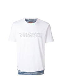 T-shirt à col rond imprimé blanc Missoni