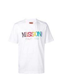 T-shirt à col rond imprimé blanc Missoni