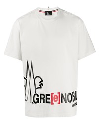 T-shirt à col rond imprimé blanc MONCLER GRENOBLE