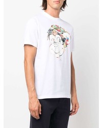 T-shirt à col rond imprimé blanc PS Paul Smith