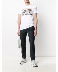 T-shirt à col rond imprimé blanc PS Paul Smith