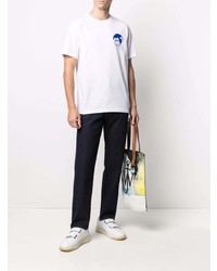 T-shirt à col rond imprimé blanc PS Paul Smith