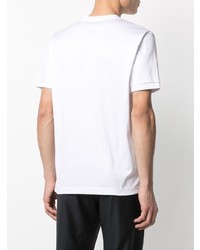 T-shirt à col rond imprimé blanc Giorgio Armani