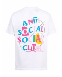 T-shirt à col rond imprimé blanc Anti Social Social Club