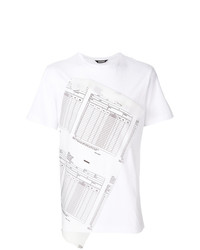 T-shirt à col rond imprimé blanc Moohong